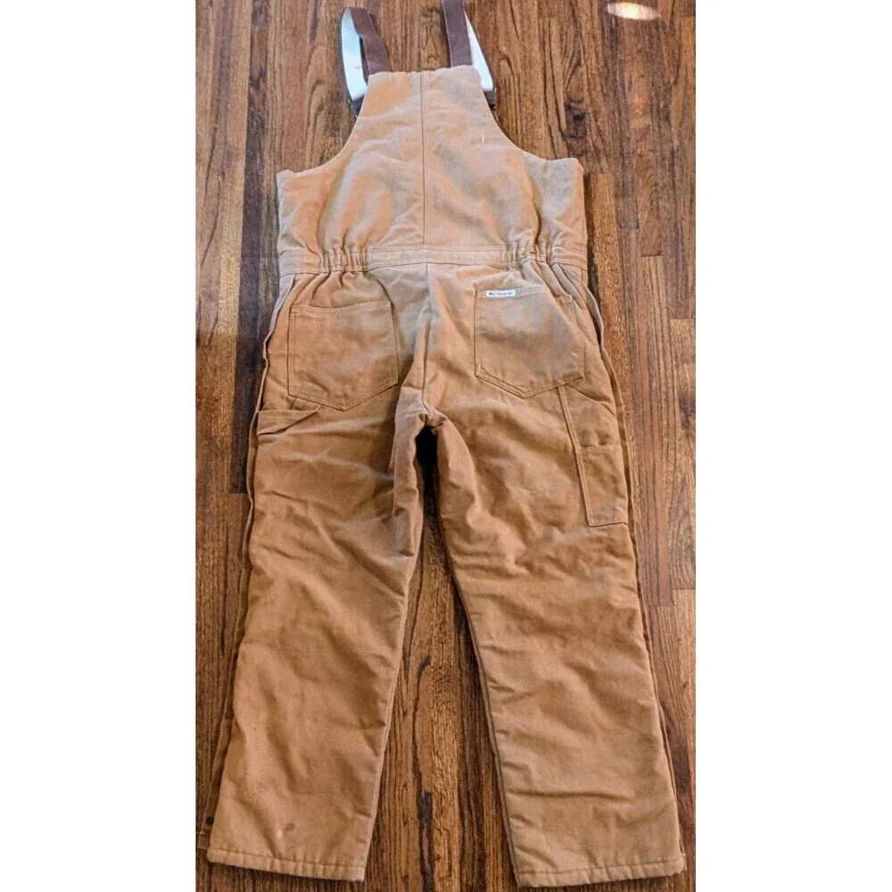 Vintage Walls Blizzard-Pruf Insulated Bib Overalls Men’s Large Workwear Brown